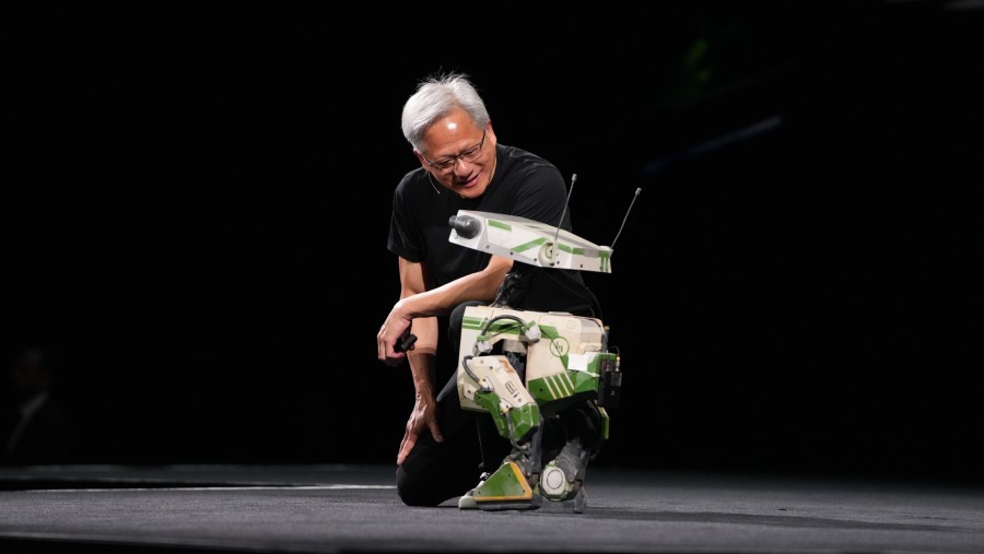 Jensen Huang, CEO Nvidia di Konferensi VivaTech 2025. (Nathan Laine/Bloomberg)