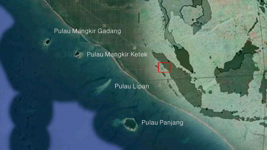 Ilustrasi Empat Pulau Sengketa Aceh dan Sumatera Utara (Dok. Google Maps Diolah)