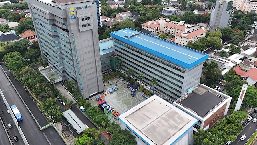 Foto udara gedung kantor pusat PLN di Kebayoran Baru, Jakarta Selatan. (Dok. PLN)