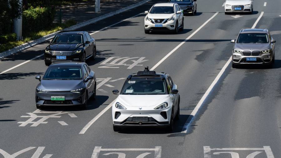 Robotaxi Apollo Go di Wuhan, China. (Qilai Shen/Bloomberg)