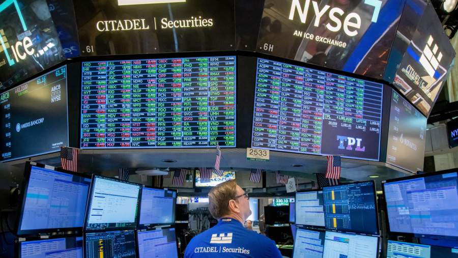 Suasana pasar saham Amerika Serikat. (Bloomberg)