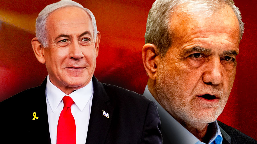 Benjamin Netanyahu dan Masoud Pezeshkian (Bloomberg)