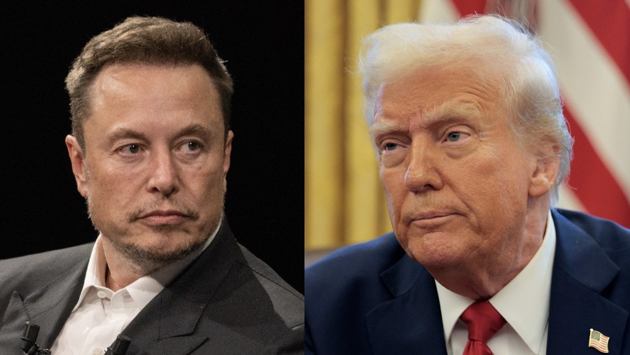 Elon Musk dan Donald Trump. (Bloomberg)
