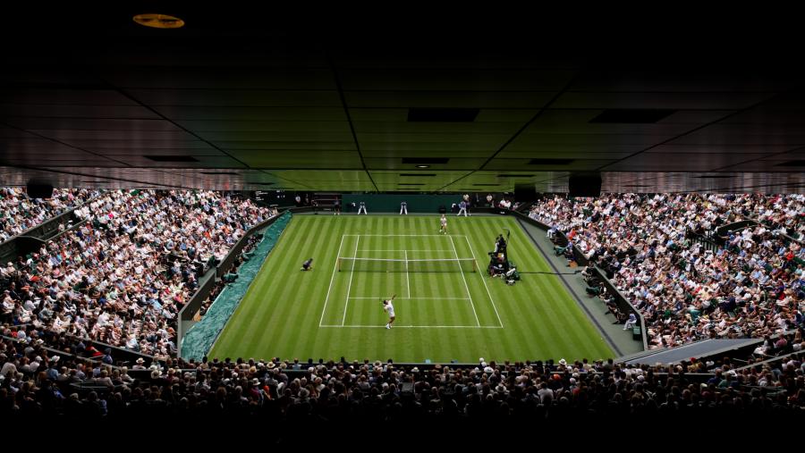 Ilustrasi pertandingan tenis Wimbledon. (Bloomberg)