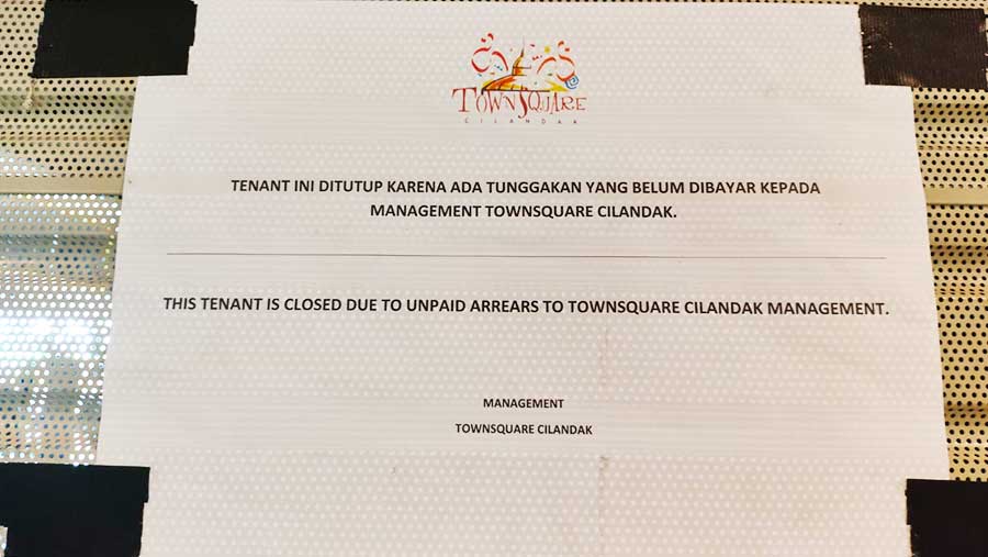 Gold’s Gym Cilandak Town Square ditutup. (Farid Nurhakim/Bloomberg Technoz)