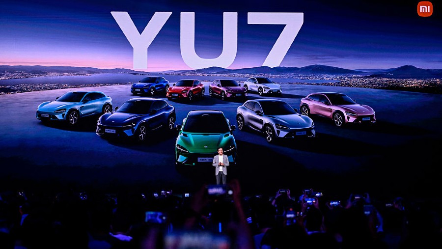 Xiaomi saat peluncuran SUV perdana YU7. (Bloomberg)