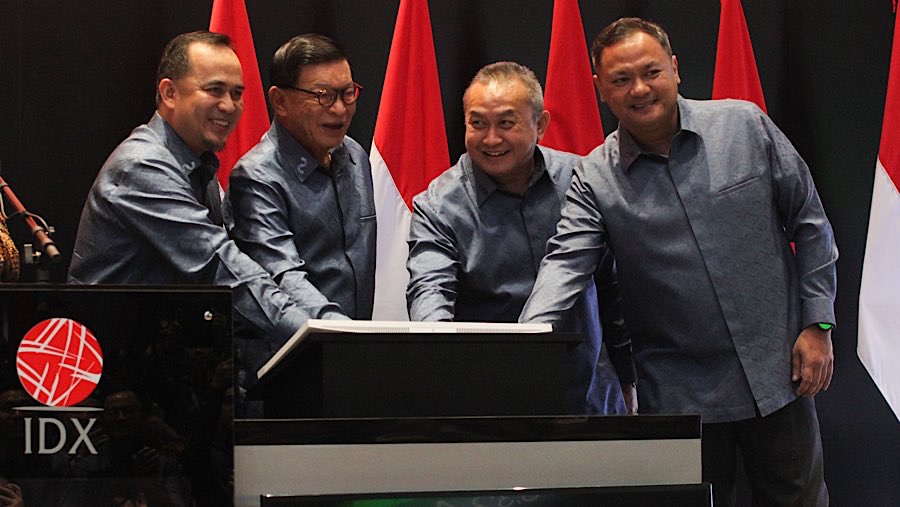 PT Indokripto Koin Semesta Tbk (COIN) resmi sebagai emiten ke-18 di tahun 2025 yang melantai di Bursa Efek Indonesia. (Bloomberg Technoz)
