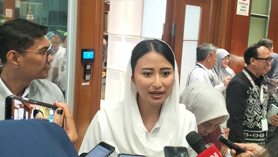 Wakil Menteri Perdagangan Dyah Roro Esti di Gedung DPR, Senin (14/7/2025). (Sultan Ibnu/Bloomberg Technoz)