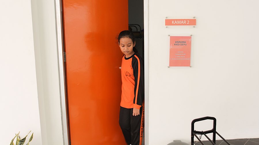 Seluruh siswa yang bersekolah rakyat harus mentaati sejumlah peraturan salah satunya tinggal di asrama. (Bloomberg Technoz/Andrean K)