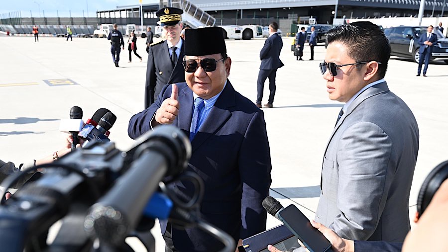 Presiden Prabowo Subianto usai pertemuan dengan Presiden Prancis Emannuel Macron di Prancis, Senin (14/07/2025). (Dok. Setpres RI)