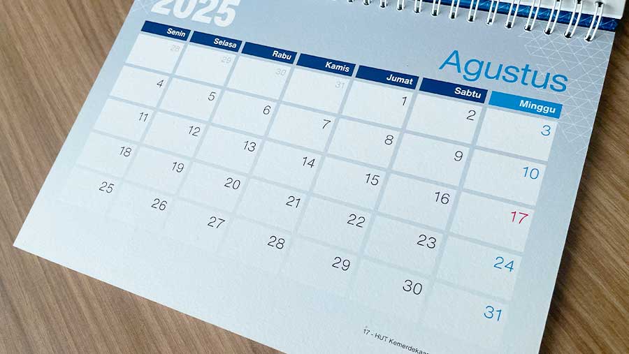 Kalender Bulan Agustus 2025 (Bloomberg Technoz)