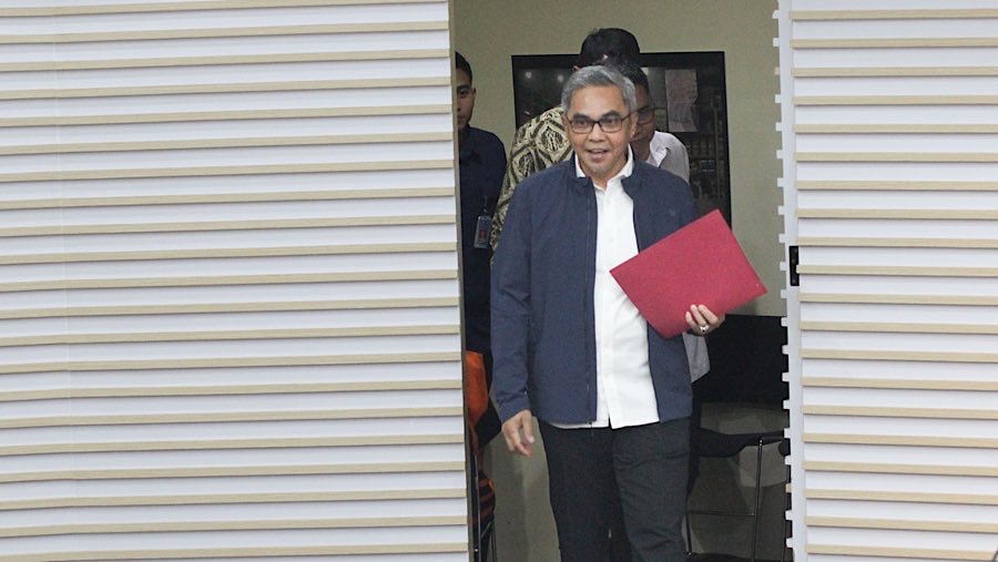 Ketua KPK Setyo Budiyanto saat konfrensi pers di KPK, Kamis (17/7/2025) (Bloomberg Technoz/Andrean Kristianto)