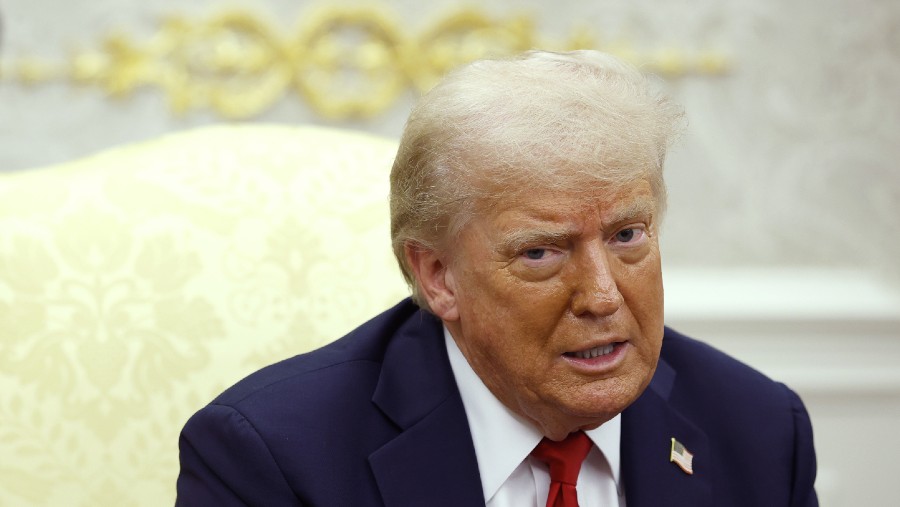 Donald Trump pada masa jabatan kedua Presiden AS. (Yuri Gripas/Abaca/Bloomberg)