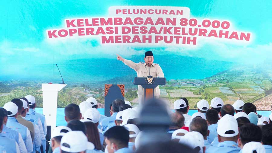 Presiden RI Prabowo Subianto dalam sambutan peluncuran Koperasi Desa/Kelurahan Merah Putih (Dok. PLN)