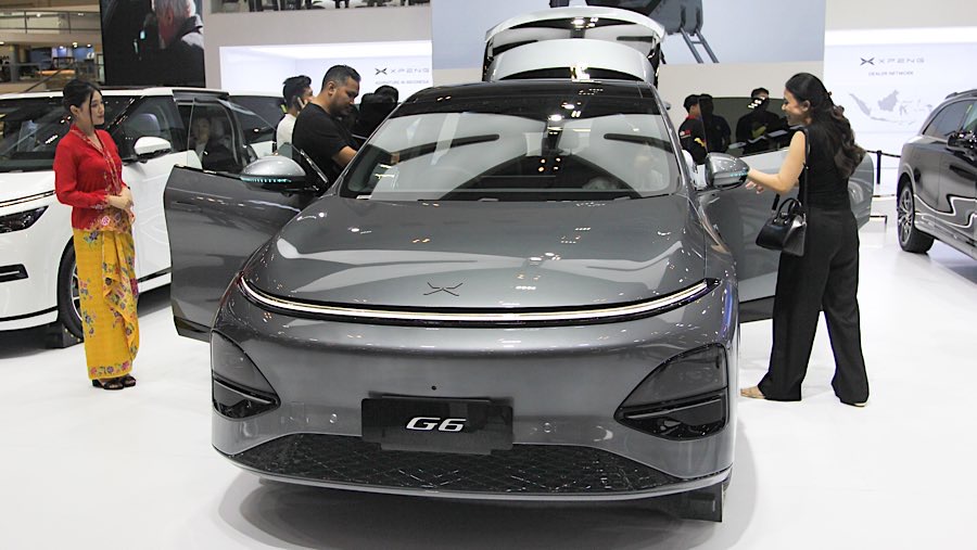Xpeng secara resmi meluncurkan SUV listrik G6 Pro dengan harga Rp 619 juta OTR Jakarta. (Bloomberg Technoz/Andrean Kristianto)