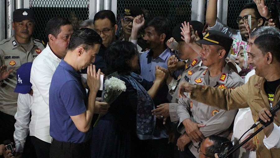 Tom Lembong mengatakan dirinya kini bisa kembali ke keluarganya dan bisa kembali hidup normal. (Bloomberg Technoz/Andrean Kristianto)