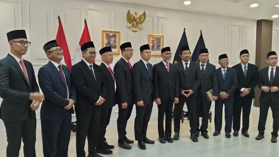 Pelantikan Komisioner Lembaga Manajemen Kolektif Nasional (LMKN) periode 2025–2028. (Doc. Dinda Decemberia)