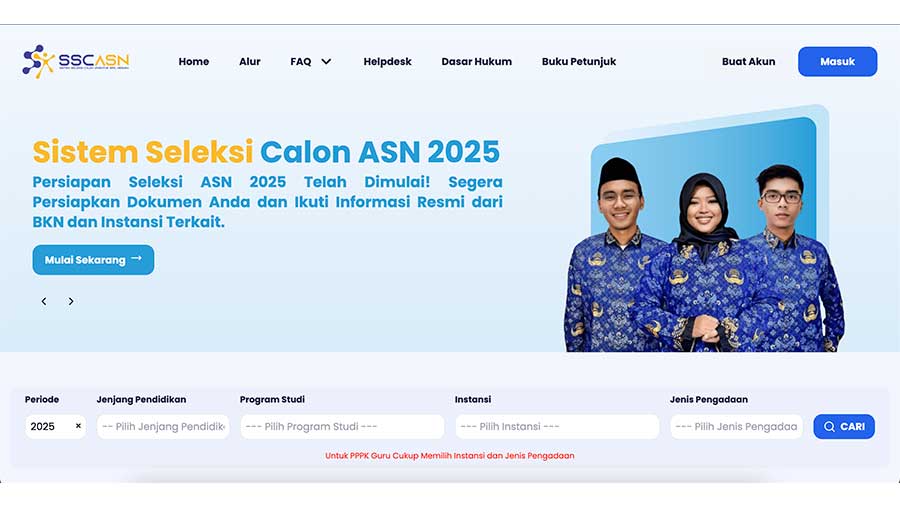 Sistem Seleksi Calon ASN 2025 (Dok. sscasn)