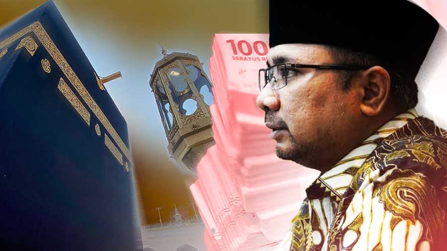 Ilustrasi Yaqut Cholil Qoumas di kasus korupsi kuota haji (Diolah berbagai sumber)