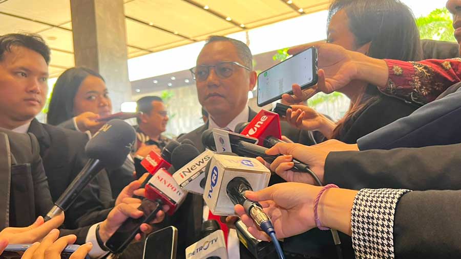 Deddy Sitorus pada Sidang Tahunan MPR dan Sidang Bersama DPR dan DPD, (15/8/2025). (Bloomberg Technoz/Mis Fransiska)