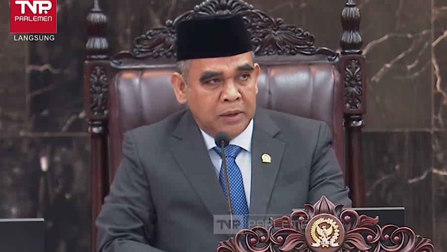 Ketua MPR RI Ahmad Muzani saat sidang tahunan MPR di Gedung DPR/MPR, Jumat (15/8/2025). (Youtube DPR)