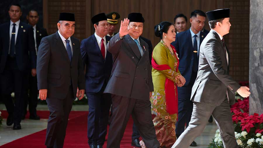 Presiden Prabowo Subianto saat mengikuti sidang tahunan MPR di Gedung DPR/MPR, Jumat (15/8/2025). (Dok. Foto Parlemen/Geraldi)