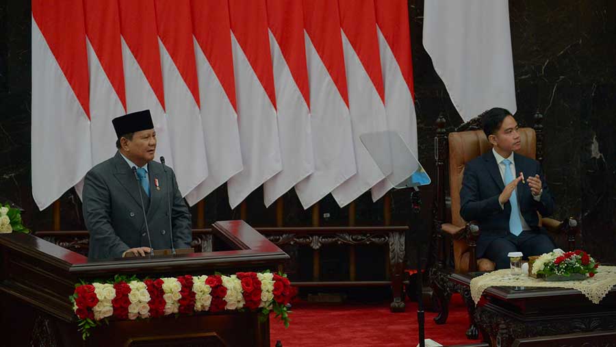 Pidato Presiden Prabowo dalam sidang tahunan MPR di Gedung DPR/MPR, Jumat (15/8/2025). (Dok. Foto Parlemen/Faisal)