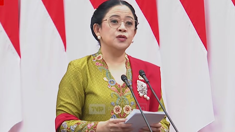 Ketua DPR, Puan Maharani saat penyampaian RUU APBN 2026 pada sidang tahunan MPR di Gedung DPR/MPR, Jumat (15/8/2025). (Youtube Setpres)
