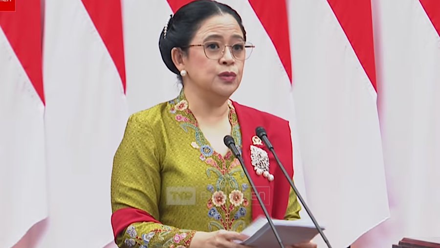 Ketua DPR, Puan Maharani saat penyampaian RUU APBN 2026 pada sidang tahunan MPR di Gedung DPR/MPR, Jumat (15/8/2025). (Youtube Setpres)