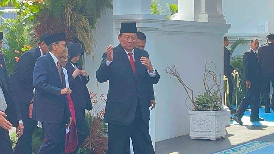 SBY menghadiri Upacara Kemerdekaan RI ke 80 di Istana Negara (17/8/2025). (Bloomberg Technoz/Azura Yumna)