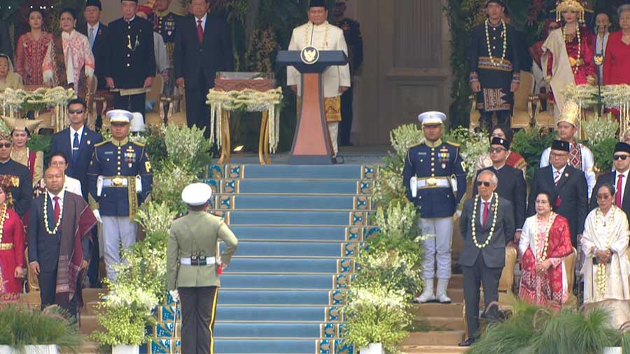 Presiden RI Prabowo jelang Pidato pada Upacara Kemerdekaan RI ke 80 di Istana Negara (17/8/2025). (YouTube Sekretariat Presiden)