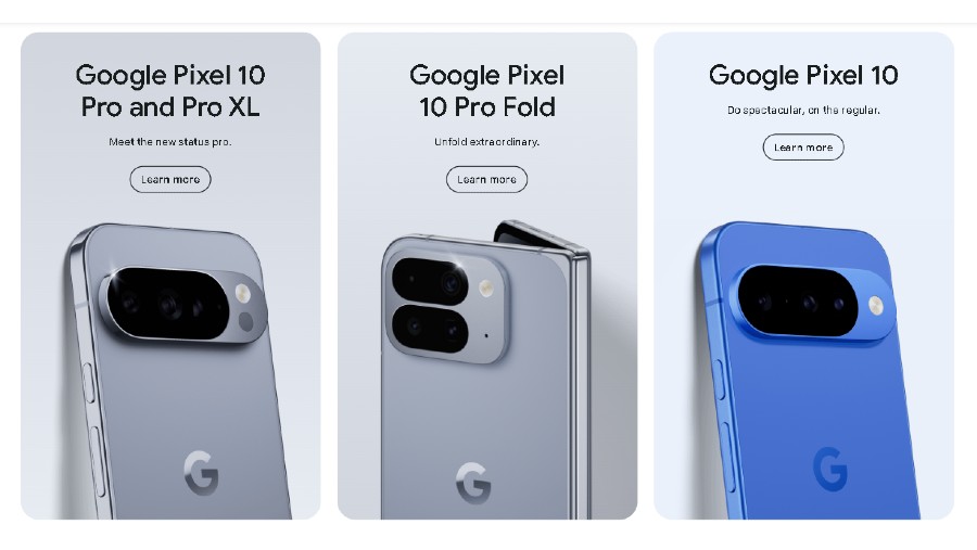 Google luncurkan seri baru smartphone, Pixel 10, Pixel 10 Pro, dan Pixel 10 Pro XL. Juga ada Google Pixel 10 Pro Fold. (dok: perusahaan)