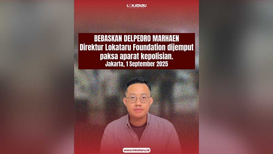 Direktur Lokataru Foundation, Delpedro Marhaen dijemput paksa aparat (Tangkapan layar IG @lokataru_foundation)