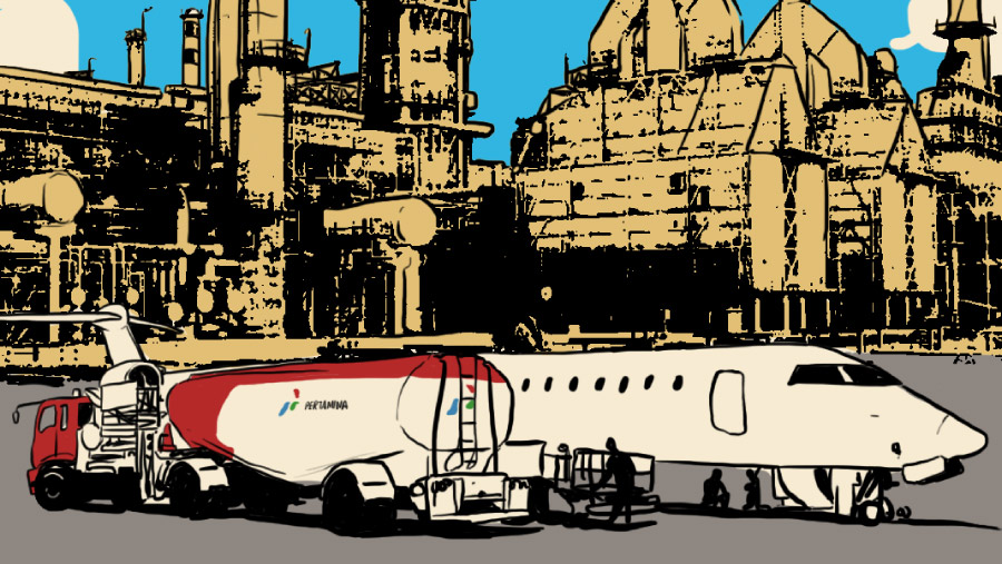 Kilang Pertamina Internasional Kembangkan Avtur Berbahan Baku Campuran Minyak Jelantah (Bloomberg Technoz/Arie Pratama)