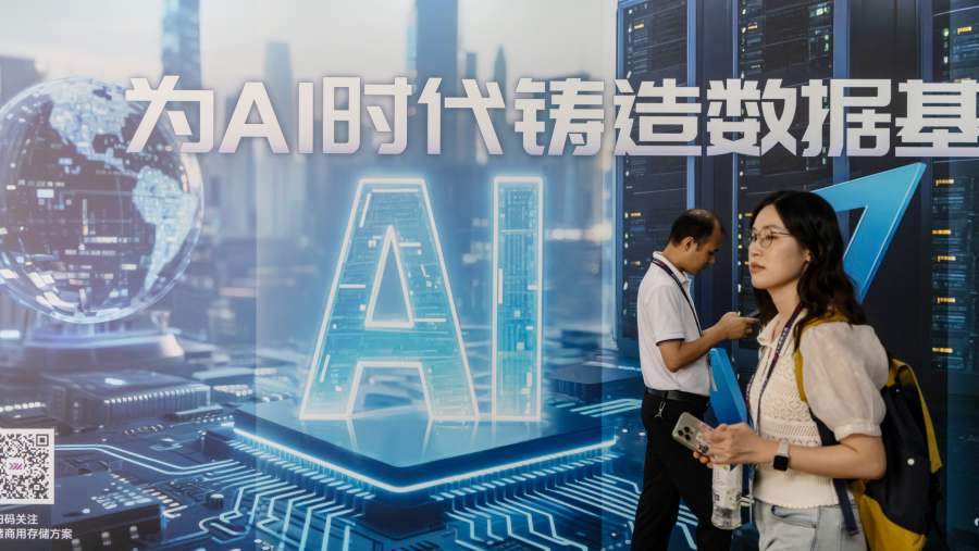 Ilustrasi dampak positif berkelanjutan dari teknologi kecerdasan buatan atau artificial intelligence (AI). Dok: Qilai Shen/Bloomberg
