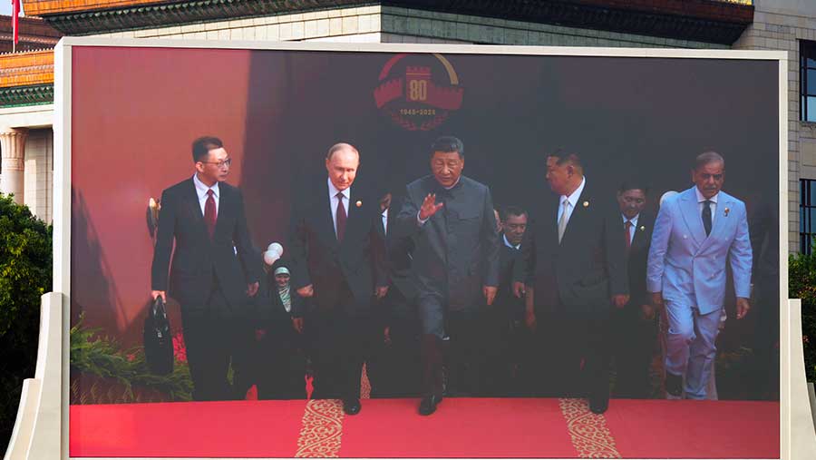 China Gelar Parade Militer untuk Memperingati 80 Tahun Berakhirnya Perang Dunia II di Beijing, China (03/09/2025). (Qilai Shen/Bloomberg)