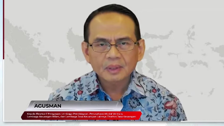 Kepala Eksekutif Pengawas Lembaga Pembiayaan, Perusahaan Modal Ventura, Agusman saat RDK Bulanan November 2023. (Youtube OJK)	
