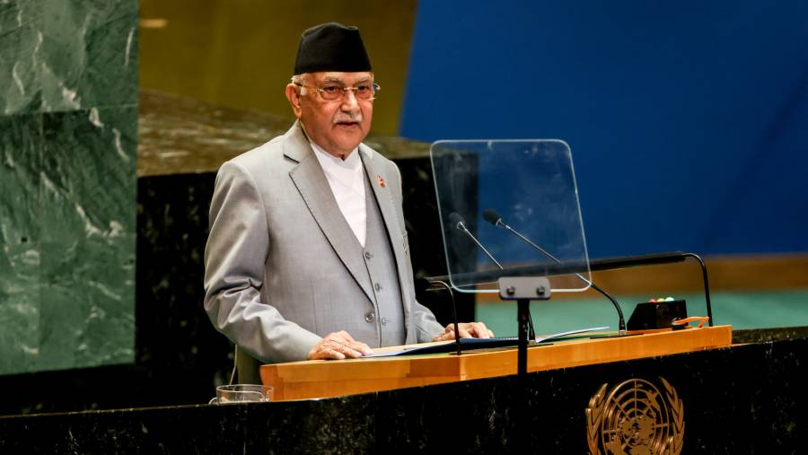 PM Nepal Khadga Prasad Sharma Oli mengundurkan diri. (Jeenah Moon/Bloomberg)