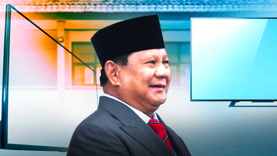 Presiden Prabowo janjikan smart tv bagi 330 ribu sekolah di Indonesia (Diolah berbagai sumber)