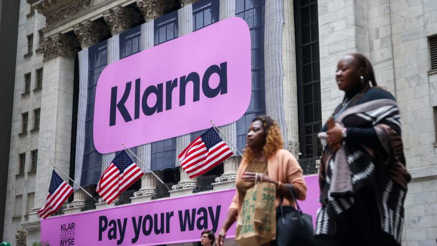 Perusahaan asal Swedia Klarna saat mencatatkan saham di Bursa AS. (Bloomberg)