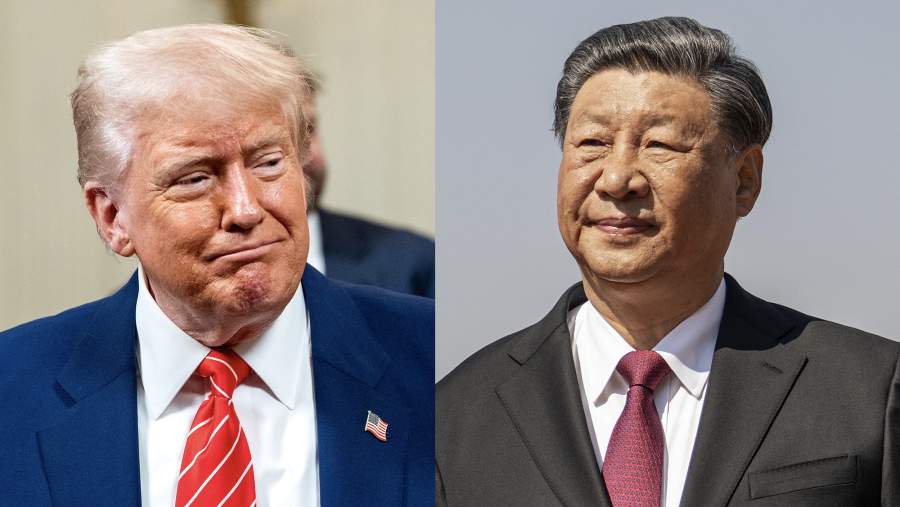 Presiden AS Donald Trump dan Presiden China Xi Jinping. (Oliver Bunic/Bloomberg)