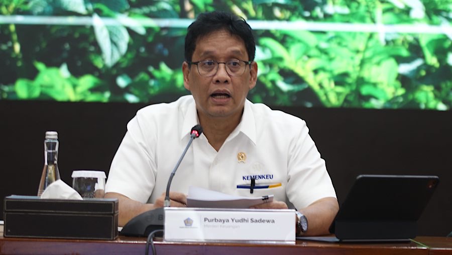 Menteri Keuangan Purbaya Yudhi Sadewa saat pemaparan APBN Kita di Kantor Kemenkeu,m, Senin (22/9/2025). (Bloomberg Technoz/Andrean Kristianto)