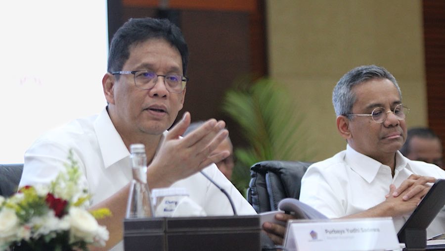 Menteri Keuangan Purbaya Yudhi Sadewa saat pemaparan APBN Kita di Kantor Kemenkeu, Senin (22/9/2025). (Bloomberg Technoz/Andrean Kristianto)