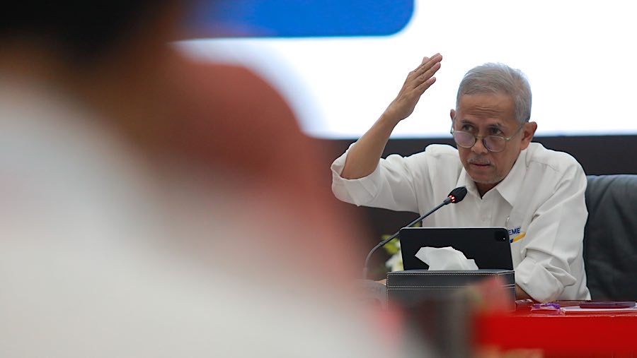 Wakil Menteri Keuangan Anggito Abimanyu saat paparan APBN Kita di Kantor Kemenkeu, Senin (22/9/2025). (Bloomberg Technoz/Andrean Kristianto)
