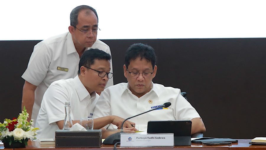 Menteri Keuangan Purbaya Yudhi Sadewa saat pemaparan APBN Kita di Kantor Kemenkeu, Senin (22/9/2025). (Bloomberg Technoz/Andrean Kristianto)