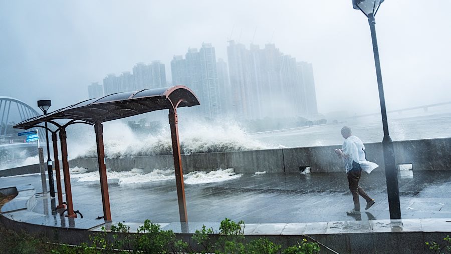 Topan ini telah meninggalkan jejak kehancuran, menewaskan setidaknya 14 orang di daerah pedesaan di tenggara Taiwan. (Lam Yik/Bloomberg)