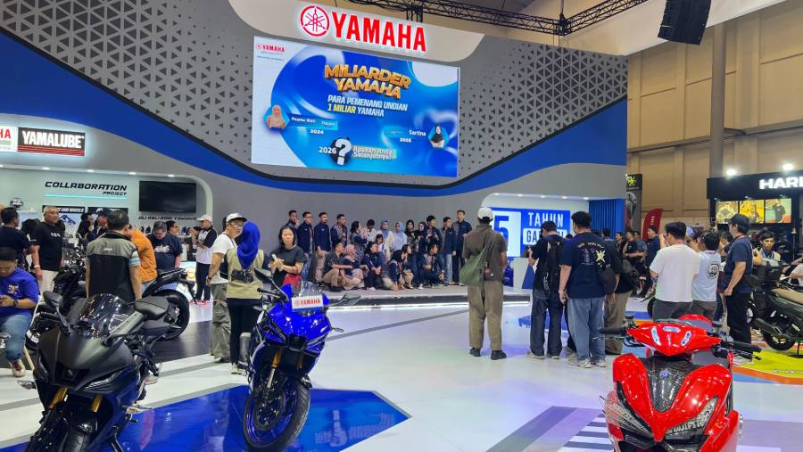 Booth Yamaha di IMOS 2025. (Bloomberg Technoz/Mis Fransiska)