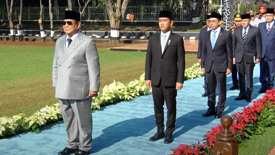 Presiden Prabowo Subianto dalam Upacara Peringatan Hari Kesaktian Pancasila Tahun 2025, Jakarta, (1/10). (Tangkapan layar Sekretariat Presiden)