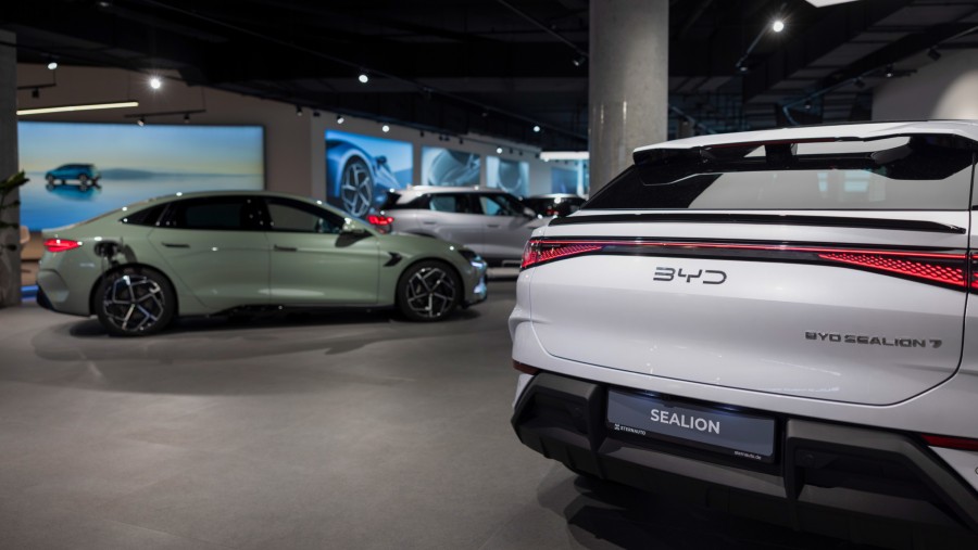 Pemeran mobil listrik BYD. (Bloomberg)