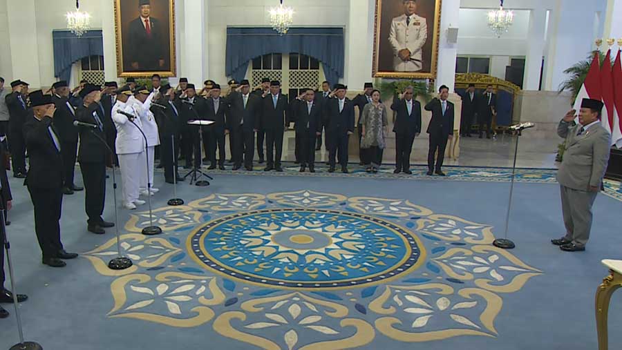 Pelantikan dan Pengucapan Sumpah Pejabat Negara, Istana Negara, 8 Oktober 2025 (Dok. YouTube Sekretariat Presiden)